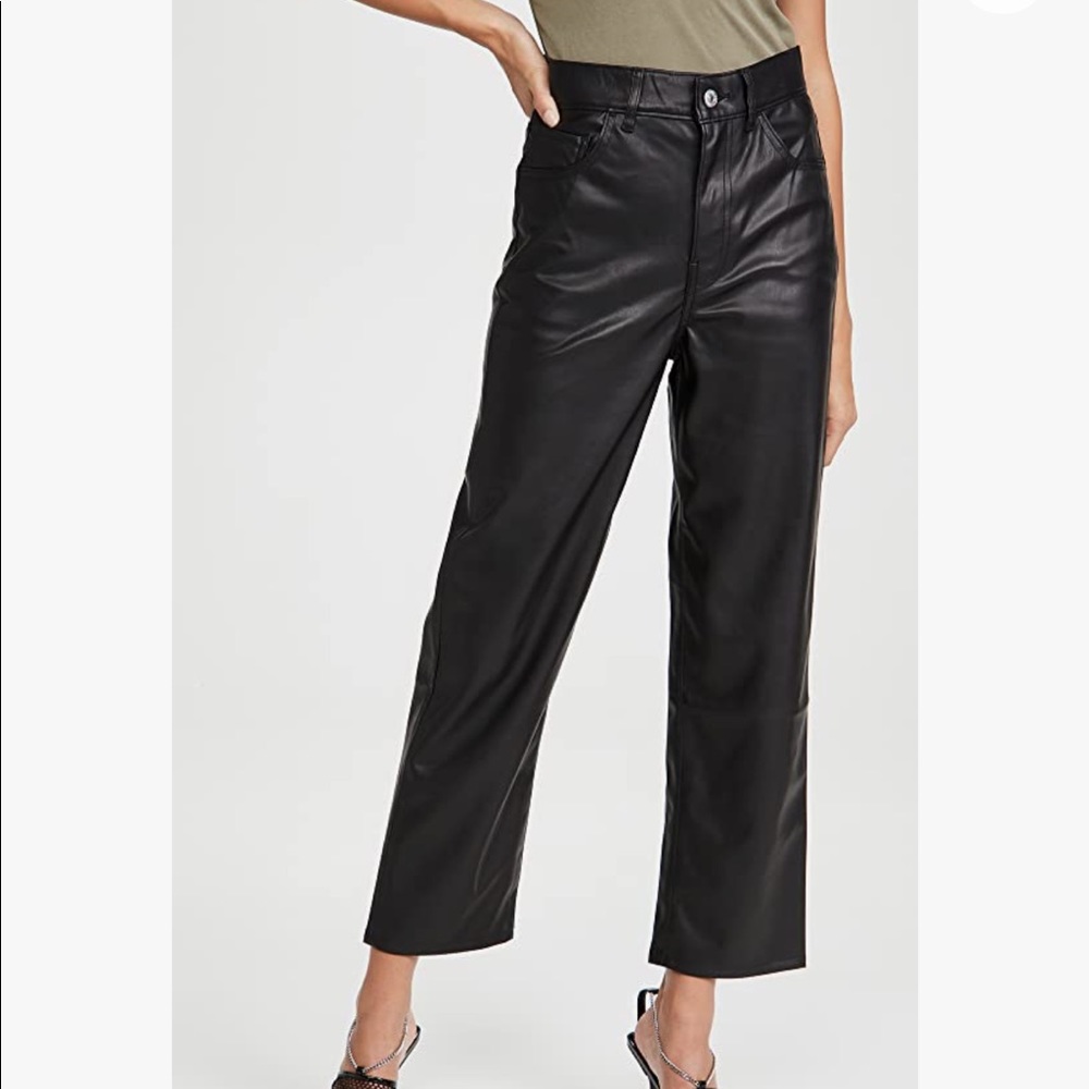 Levi's Women's Faux Leather Rib Cage Straight Pants